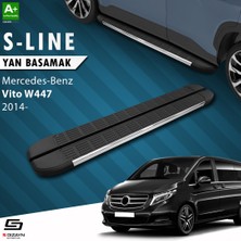 S-Dizayn Mercedes Vito W447 Uzun Şase S-Line Krom Yan Basamak 253 Cm 2014 Üzeri A+ Kalite