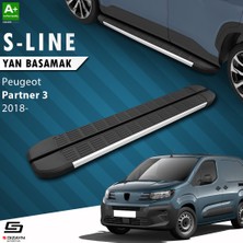 S-Dizayn Peugeot Partner 3 Uzun Şase S-Line Aluminyum Yan Basamak 213 Cm 2018 Üzeri A+ Kalite