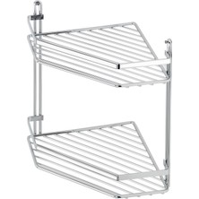 Iki Katlı Lamalı Banyo Köşe Rafı Bej, Şık ve Kullanışlı Tasarım