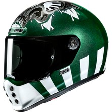 Hjc V10 Crania Mc4 Kapalı Motosiklet Kaskı Yeşil