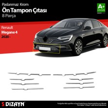 S-Dizayn Renault Megane 4 Krom Ön Tampon Çıtası 8 Prç. 2020 Üzeri
