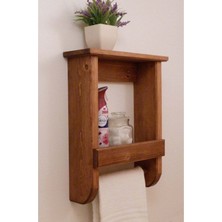 Kahverengi Banyo Rafı ve Havluluk, Şık ve Fonksiyonel Tasarım