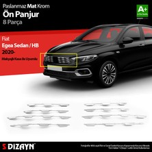S-Dizayn Fiat Egea SD / HB Krom Ön Panjur Diamond Model 8 Prç 2020 Üzeri (Mat Krom) A+ Kalite