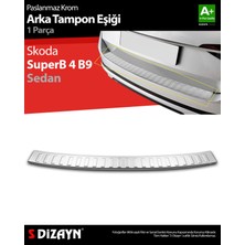 S-Dizayn Skoda SuperB B8 Makyajlı SD Krom Arka Tampon Eşiği 2019-2023