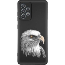 PrintiFy Samsung Galaxy A33 ile Uyumlu Kartal (0214C) Tasarımlı Siyah Lansman Kılıf