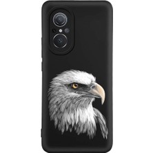 PrintiFy Huawei Nova 9 Se ile Uyumlu Kartal (0214C) Tasarımlı Siyah Lansman Kılıf