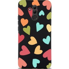 PrintiFy Huawei Mate 20 Lite ile Uyumlu Tropikal Kalpler (0214B) Tasarımlı Siyah Lansman Kılıf