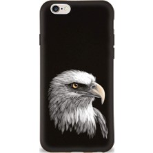 PrintiFy iPhone 6 ile Uyumlu Kartal (0214C) Tasarımlı Siyah Lansman Kılıf