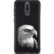 PrintiFy Huawei Mate 10 Lite ile Uyumlu Kartal (0214C) Tasarımlı Siyah Lansman Kılıf