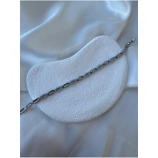 Vip Taşlı Oval Dörtgen Silver Bileklik