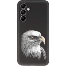 PrintiFy Samsung Galaxy M14 ile Uyumlu Kartal (0214C) Tasarımlı Siyah Lansman Kılıf