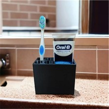 Şık Siyah Mini Diş Fırçalık ve Diş Macunluk Seti