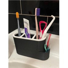 Siyah Diş Fırçası ve Macunu Saklama Kutusu V2, Taşınabilir ve Şık Tasarım