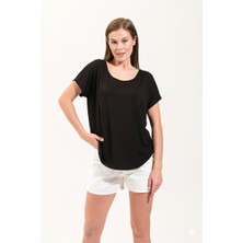 Signature Style 725107_KADIN Düşük Kollu Yuvarlak Yakalı Tshirt