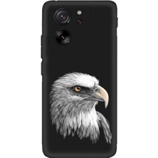 PrintiFy Xiaomi Mi 13T Pro ile Uyumlu Kartal (0214C) Tasarımlı Siyah Lansman Kılıf