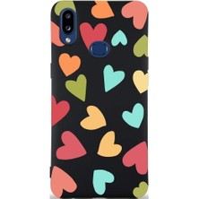 PrintiFy Samsung Galaxy A10S ile Uyumlu Tropikal Kalpler (0214B) Tasarımlı Siyah Lansman Kılıf