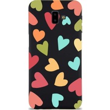 PrintiFy Samsung Galaxy J6+ Plus ile Uyumlu Tropikal Kalpler (0214B) Tasarımlı Siyah Lansman Kılıf