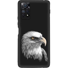 PrintiFy Xiaomi Redmi Note 11S ile Uyumlu Kartal (0214C) Tasarımlı Siyah Lansman Kılıf