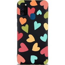 PrintiFy Samsung Galaxy M30S ile Uyumlu Tropikal Kalpler (0214B) Tasarımlı Siyah Lansman Kılıf