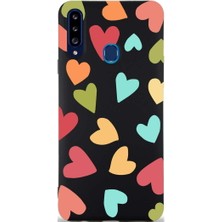 PrintiFy Samsung Galaxy A20S ile Uyumlu Tropikal Kalpler (0214B) Tasarımlı Siyah Lansman Kılıf