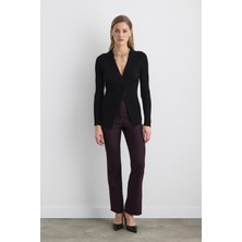 Gusto Düğüm Detaylı Viskon Triko Bluz - Siyah