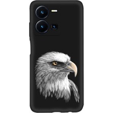 PrintiFy Vivo Y22S ile Uyumlu Kartal (0214C) Tasarımlı Siyah Lansman Kılıf