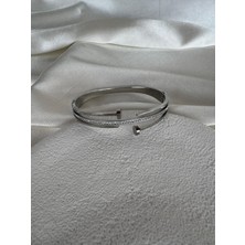 Çelik Taşlı Kalın Çivi Kelepçe Çelik Bileklik