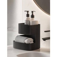 Iki Katlı Siyah Banyo Düzenleyici, 118X150X145 mm