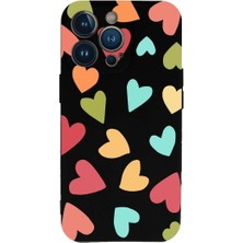 PrintiFy iPhone 13 Pro Max ile Uyumlu Tropikal Kalpler (0214B) Tasarımlı Siyah Lansman Kılıf