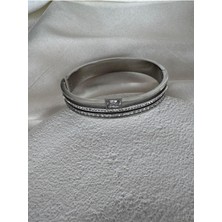 Çelik Gold Baget Taşlı Kelepçe Bilezik