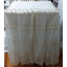 Beyaz Çamaşır Makinesi Örtüsü, Koruma ve Şıklık Için Uygun 195 cm
