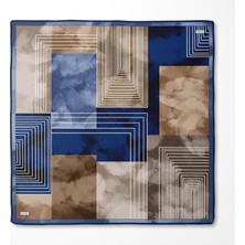 Levidor Geometrik Desen Twill Ipek EŞARP-0941 Lacivert