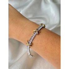 Çelik Bileklik Su Yolu Baget Taşlı Xo x Marka Vip Vintage Bileklik