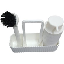 Beyaz Plastik Bulaşık Seti, Tezgah Düzenleyici, Pratik ve Şık Tasarım