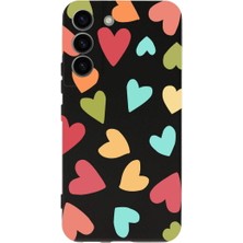 PrintiFy Samsung Galaxy S23 Plus ile Uyumlu Tropikal Kalpler (0214B) Tasarımlı Siyah Lansman Kılıf