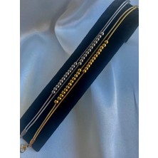 Gold Çelik Dorika Topçuklu 2’li Bileklik