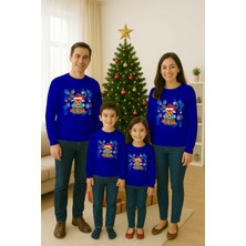 Sedirli Unisex Happy New Year Yılbaşı Baskılı Yetişkin ve Çocuk Sweatshirt 3 Iplik Şardonlu Kumaş