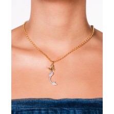 Pastelastore Mermaid Kolye – 14 Ayar Altın Kaplama, Zirkon Taşlı Denizkızı Figürlü