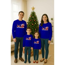 Sedirli Unisex Happy New Year Yılbaşı Baskılı Yetişkin ve Çocuk Sweatshirt 3 Iplik Şardonlu Kumaş