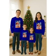 Sedirli Unisex Happy New Year Yılbaşı Baskılı Yetişkin ve Çocuk Sweatshirt 3 Iplik Şardonlu Kumaş