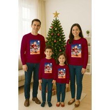 Sedirli Unisex Happy New Year Yılbaşı Baskılı Yetişkin ve Çocuk Sweatshirt 3 Iplik Şardonlu Kumaş