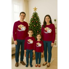 Sedirli Unisex Happy New Year Yılbaşı Baskılı Yetişkin ve Çocuk Sweatshirt 3 Iplik Şardonlu Kumaş