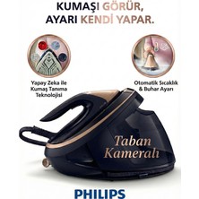Philips 9 Bar Kumaşı Tanıyan Taban Kameralı Premium Buhar Kazanlı Ütü - 750G Şok Buhar, 3100W Turbo Isınma, Ultra Hafif Dikey Kullanım Imkanı + Tiftik Toplayıcı