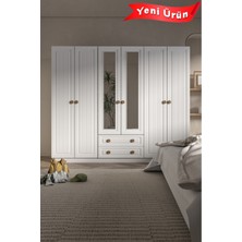 PlatinReyon Bohem 6 Kapak 2 Çekmece Aynalı Gardırop Mdf Kapak