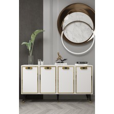 Cantek Dizayn 8221-32CT KB150 Konsol,tv Ünitesi Beyaz-Altın-Siyah