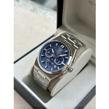 Ferro FM43027A-A3 Quartz Çelik Gri Lacivert Kadran 42 mm Erkek Kol Saati