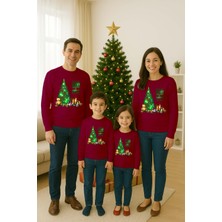 Sedirli Unisex Happy New Year Yılbaşı Baskılı Yetişkin ve Çocuk Sweatshirt 3 Iplik Şardonlu Kumaş