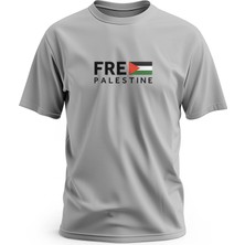 Zaytoon Tişört, Kısa Kollu Unisex Free Palestine Yazılı Ve Filistin Bayraklı Dijital Baskılı Tişört.