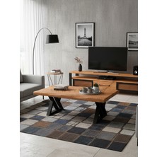 Raweyn Metric Sulamalı Doğal Ahşap Orta Sehpa 45X60