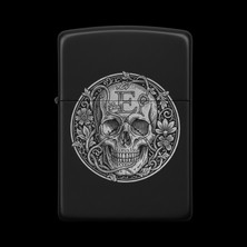 Alsepeteavm Benzinli Çakmak Kuru Kafa Figürlü E Harfli Tasarım - V9